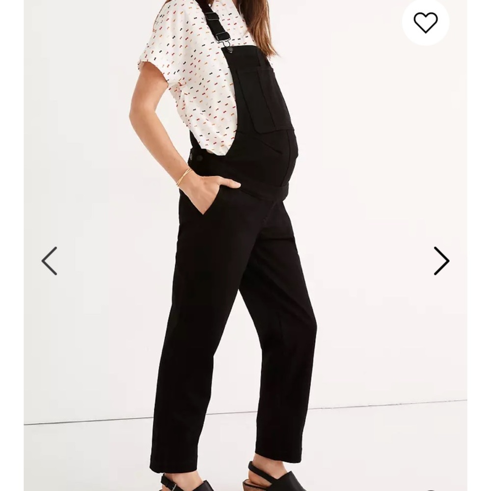 Madewell black maternity stretch overalls